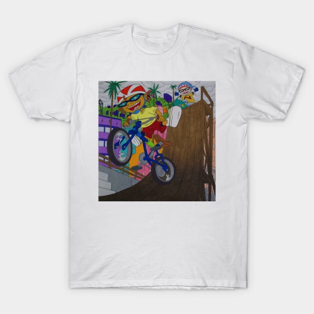 Rocket Power Otto Rocket Half Pipe T-Shirt by AbbysRadArt